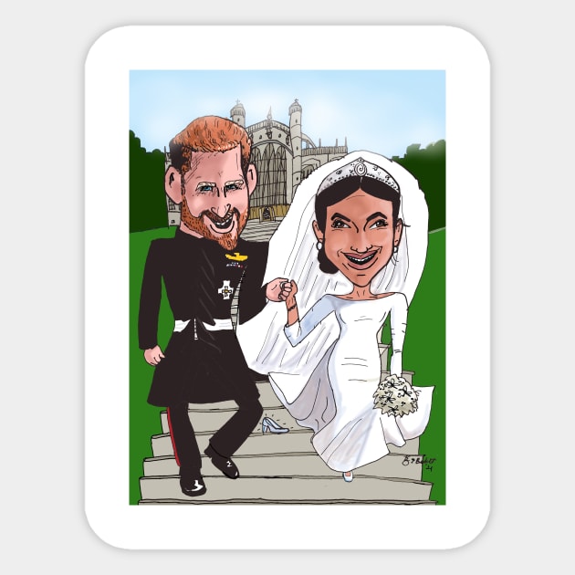 Royal couple Sticker by Making Faces Caricatures